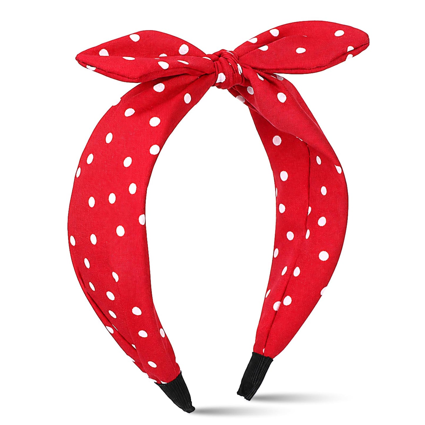 Red Polka Dot Bow Headbands Cute Bandana Hairband for Women