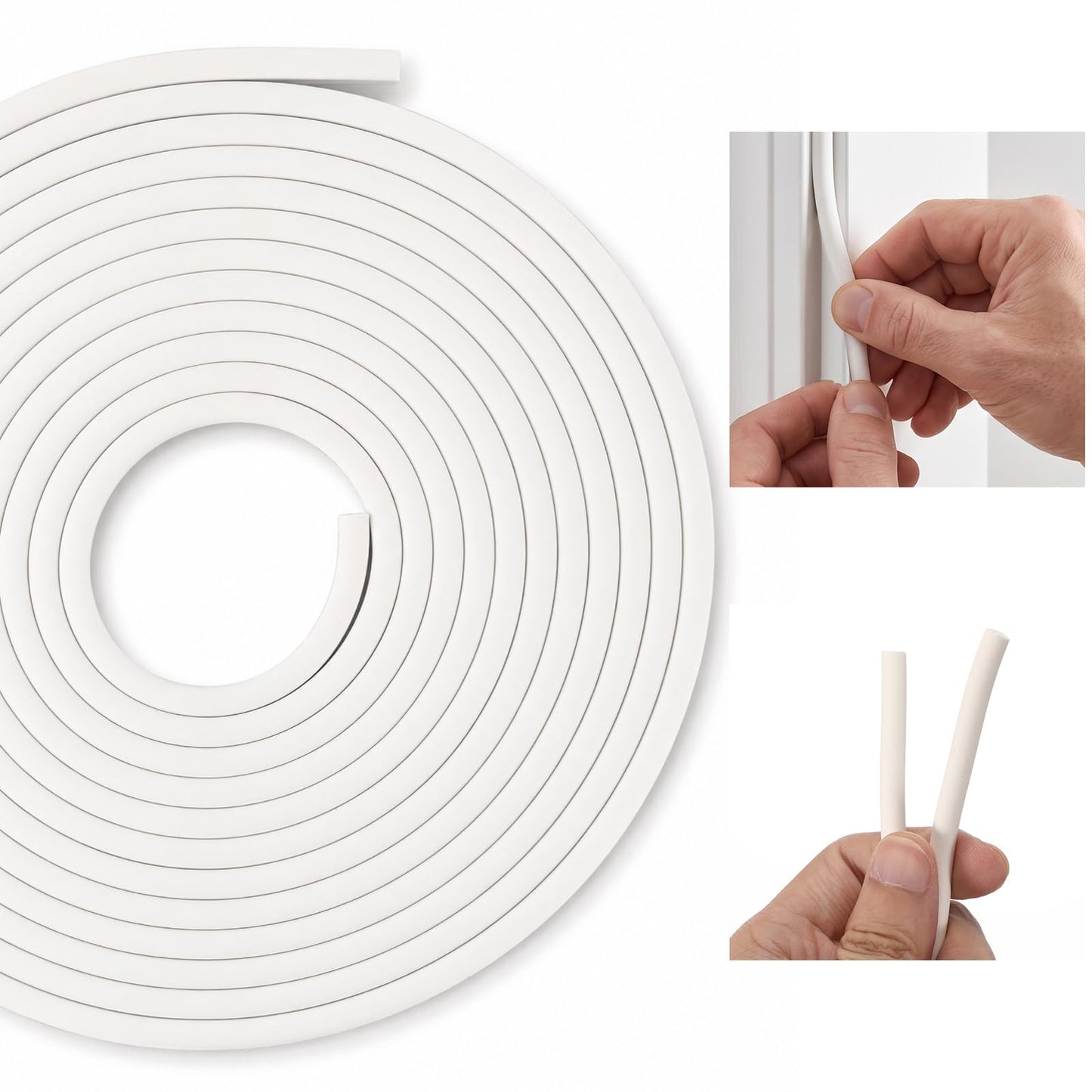 Chsoejuf 16.4 FT Thin White EPDM Rubber Backer Rod 1/4 Inch Caulk Saver