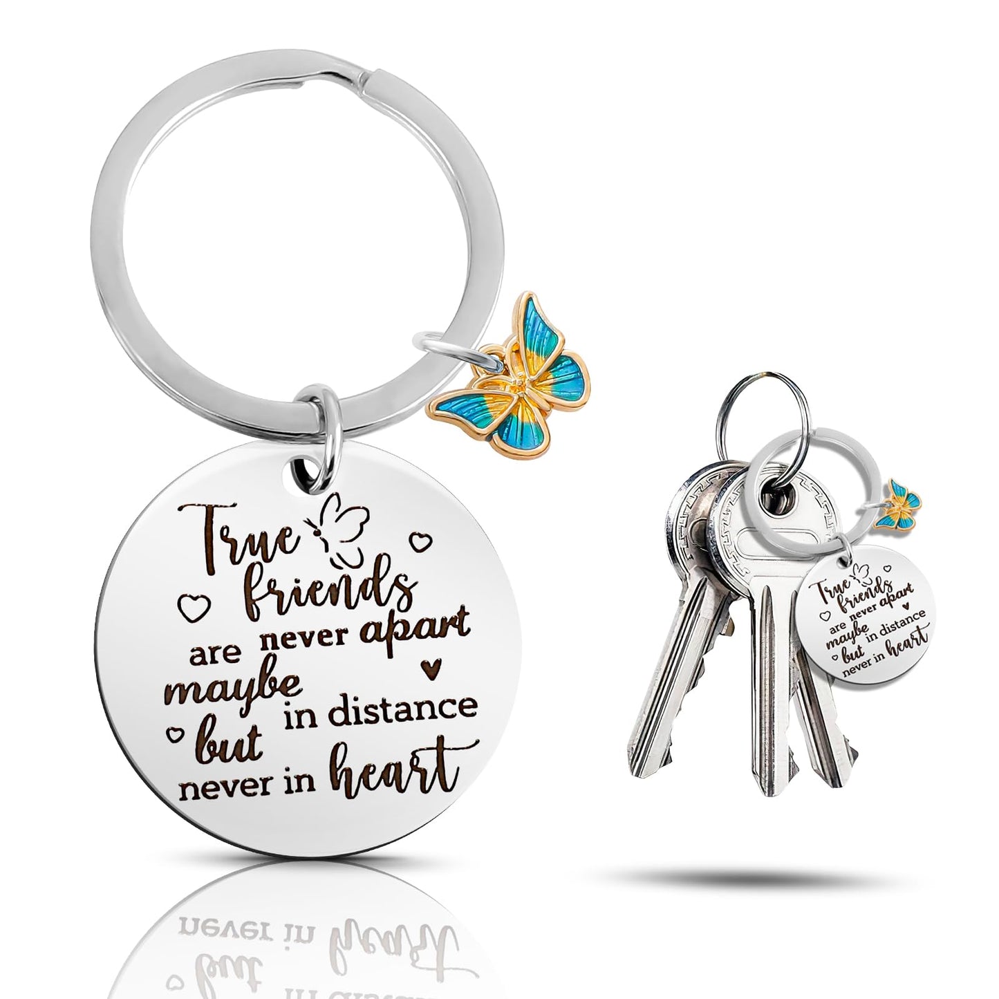 Ouligay Friendship Keyring Best Friend Keychain True Friends Keyring for Women Birthday Christmas Graduation Gift