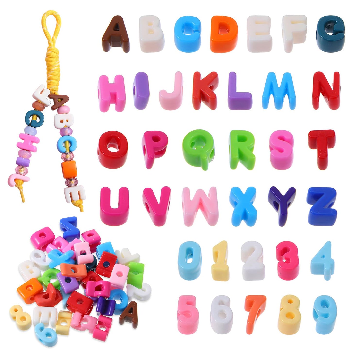 36 Pcs Large Letter Beads, Acrylic Bubble Alphabet