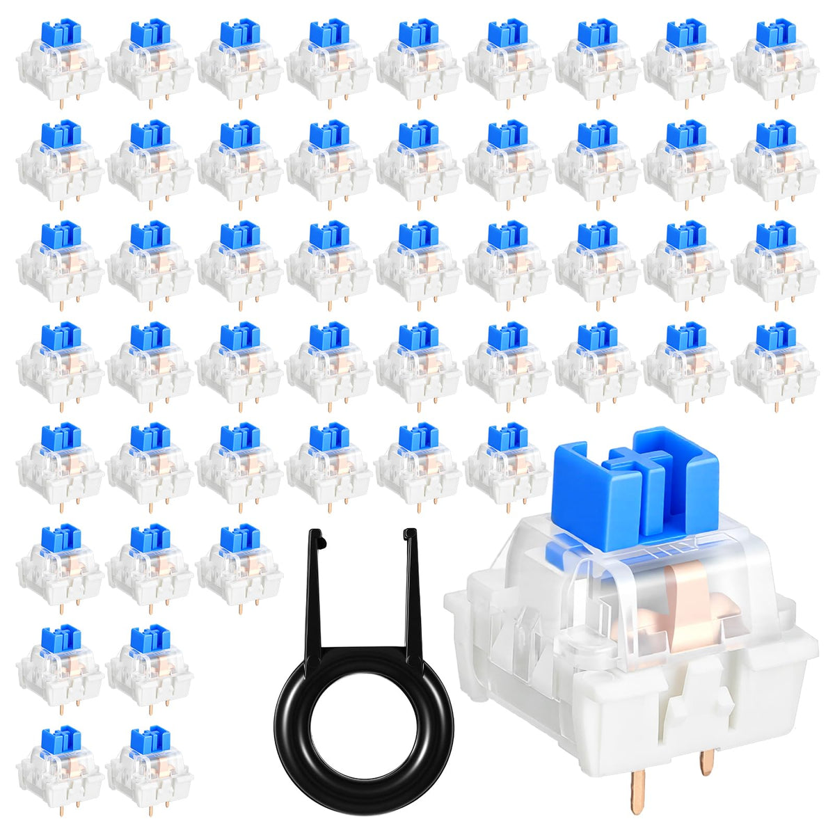 Matwsec 50PCS Keyboard Switches Keyboard Clicker with Switch Puller