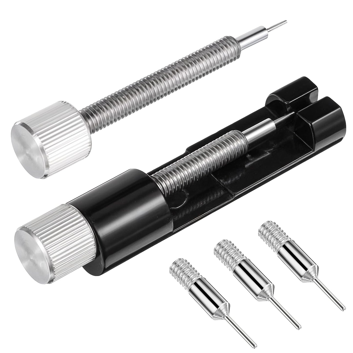 Watch Link Removal Tool Adjust and Remove Bracelets Tools Watch Band Pin Remover with Extra Replacement Aluminum Alloy Spring Bar Remover for Watches Repair Adjustment Black 2.165 × 0.551 Inches