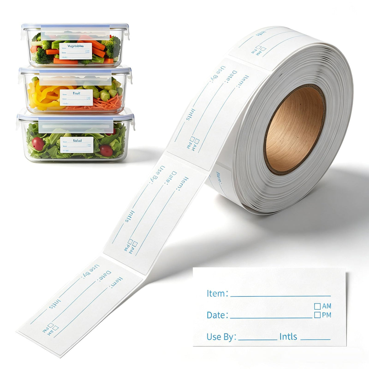 Bnehmb 500 Pcs Food Labels Stickers, 1 x 2 Inch Removable Kitchen Labels