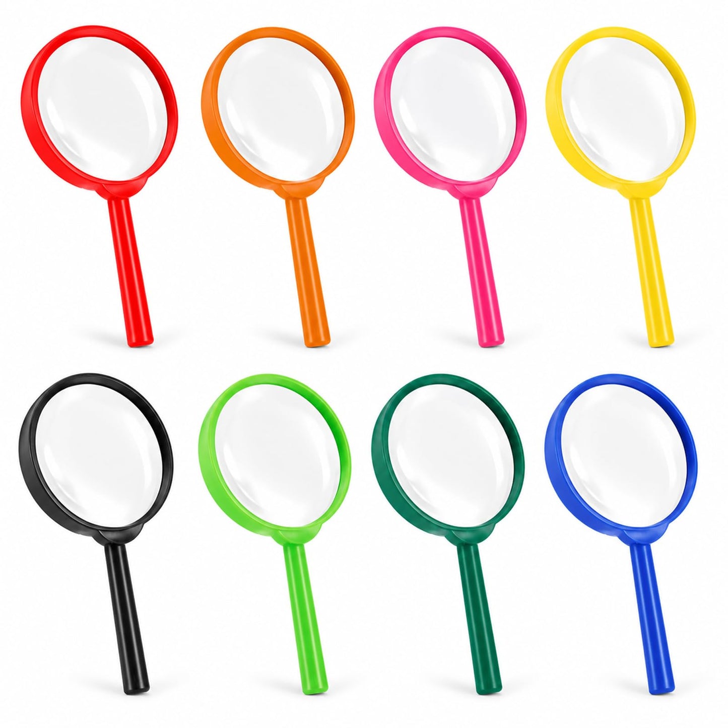 Chsoejuf 8PCS 3X Kids Magnifying Glass Small Mini Handheld Magnifier