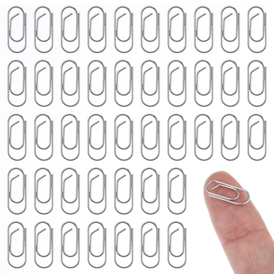 100 PCS Tiny Paper Clips Silver Metal Mini Paperclips Small Standard Nonskid Clamps Office Paperclips Metal Journaling Decorative Small Paper Clips for Journal Stationery School Office
