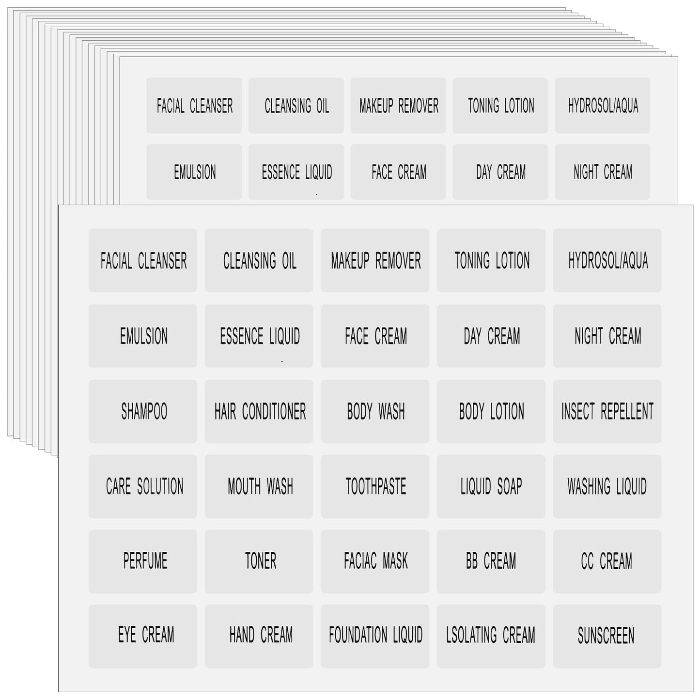 Mabor 600Pcs White Waterproof Labels for Travel Size Bottles Refillable Bathroom Labels Beauty Organization Labels Travel Bottle Labels for Shampoo Conditioner Lotion Cream