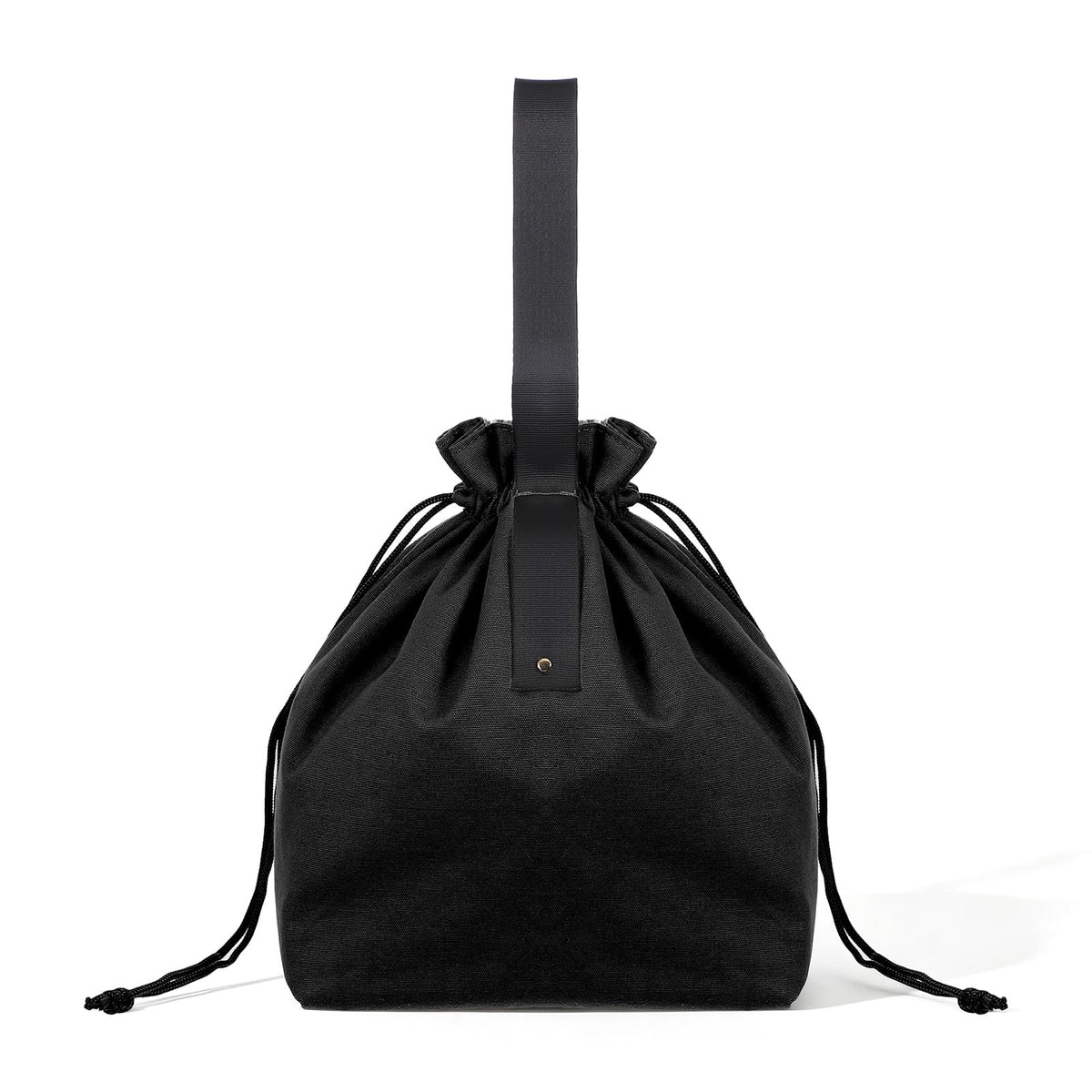Chsoejuf Drawstring Lunch Bag, Waterproof Insulated Handbag Tote Bag(Black)