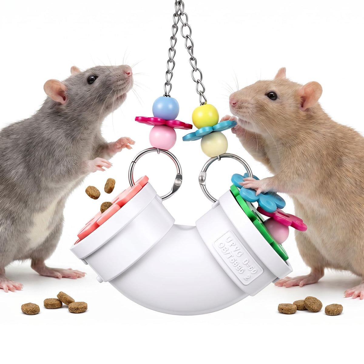 ZAHESIDS Rat Enrichment Toys Wide Opening Rat Foraging Feeder Hanging