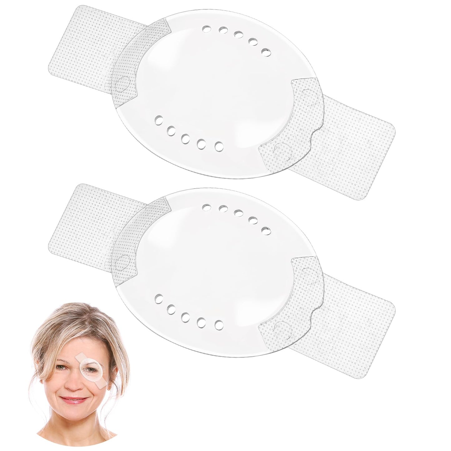 Tyqour 2Pcs Eye Shield After Cataract Surgery, Eye Shield with Adjustable Strap, Transparent Ventilated Eye Patches, Breathable Eye Surgery Covering for Adults Eye Protective After Cataract Surgery