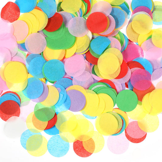 Xinjoduz 10000 PCS Paper Confetti, 1 Inch Multicolor Round Tissue Confetti Decor Sparkle Circle Dots Table Confetti for Wedding Bachelorette Party Decoration, 100 g