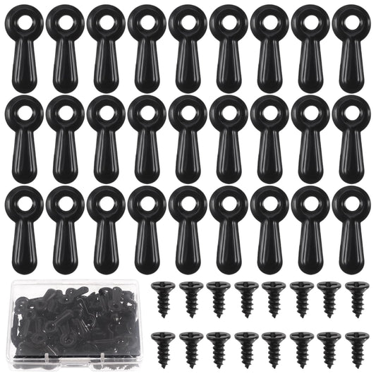 Teaaha Metal Picture Frame Back Clips with Screws, 100 PCS Set for Hanging Photo Frames, Digital Paintings, Sketches, Posters (Black)