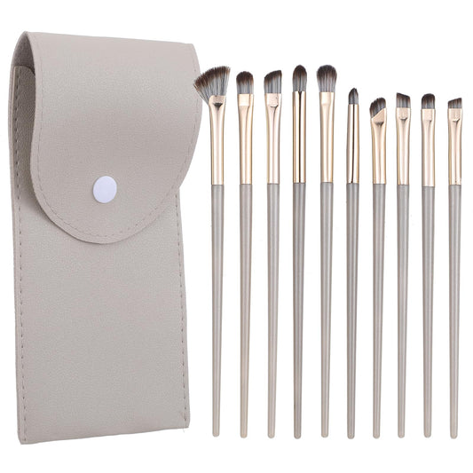 10 PCS Eyeshadow Brushes Set, Travel Makeup Brush Set Brushes Eye Shadow Blend Brush Set Soft Synthetic Bristle with Leather Storage Bag for Wedding Bridal Shower Favors