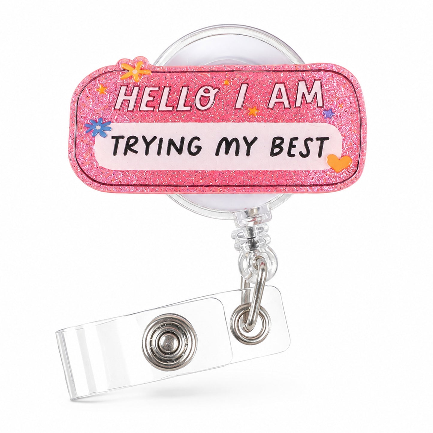 Ymapinc I'm Trying My Best Funny Badge Reel Retractable