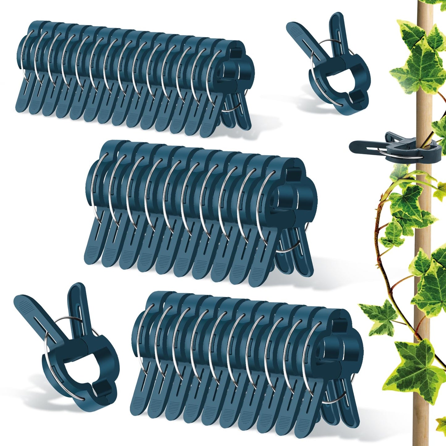 Ouligay Pack of 35 Plant Clips, Plant Clips for Climbing Plants, Reusable Plant Holder, Tomato Clips, Plant Clips for Support and Holding Garden Plants Vegetable Fruit