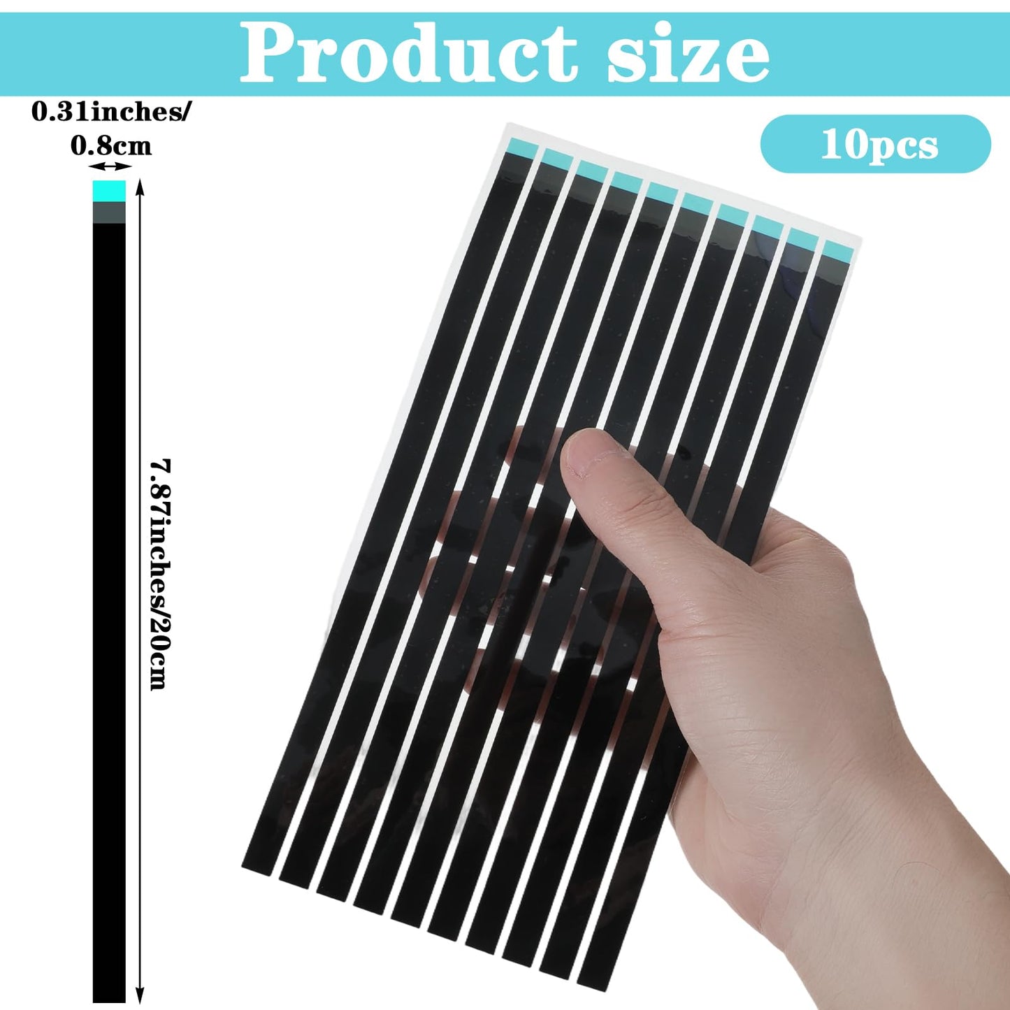 Sorcristy 10 PCS Laptop Screen Tape, Double Sided Tape for Laptop LCD LED Screen Replacement, Black Adhesive Stretch Repair Strips 7.87×0.31 inches