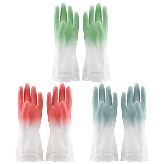 ZAHESIDS 3 Pairs Cleaning Gloves Dishwashing Gloves Reusable Dish Glove