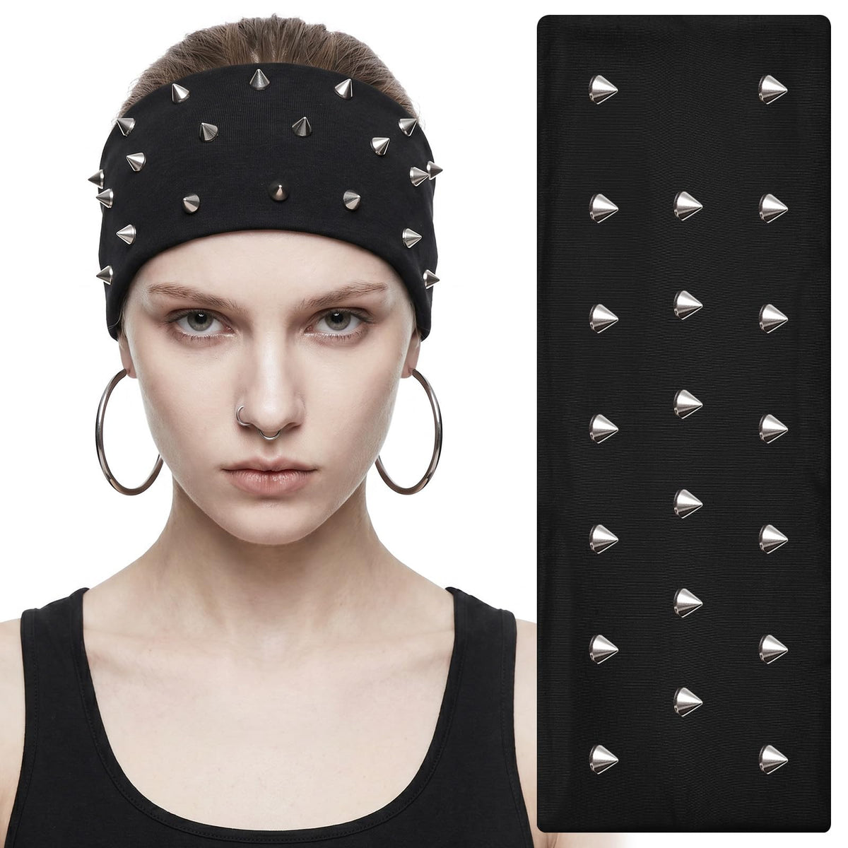 Ymapinc Punk Spike Headband for Women, Cool Girls Hair Accessories