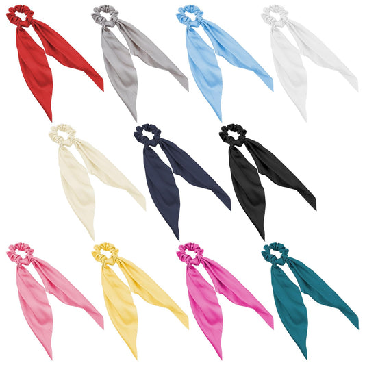 11 PCS Hair Scarf Scrunchies Solid Long Ribbon Bow Tail Hair Scrunchies Ponytail Scarf Elegant Bow Hairs Tie Elastic Vintage Ribbon Ponytail Holders Head Bands Accessories for Ladies Women