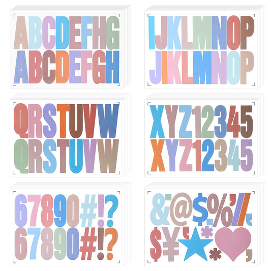 Tyqour 600Pcs Large Letter Sticker Vinyl Numbers Stickers Waterproof Alphabet Stickers Self Adhesive Stick On Letters Decals for Scrapbooking Mailbox Classroom Home Door Windows Signs(Multicolor)