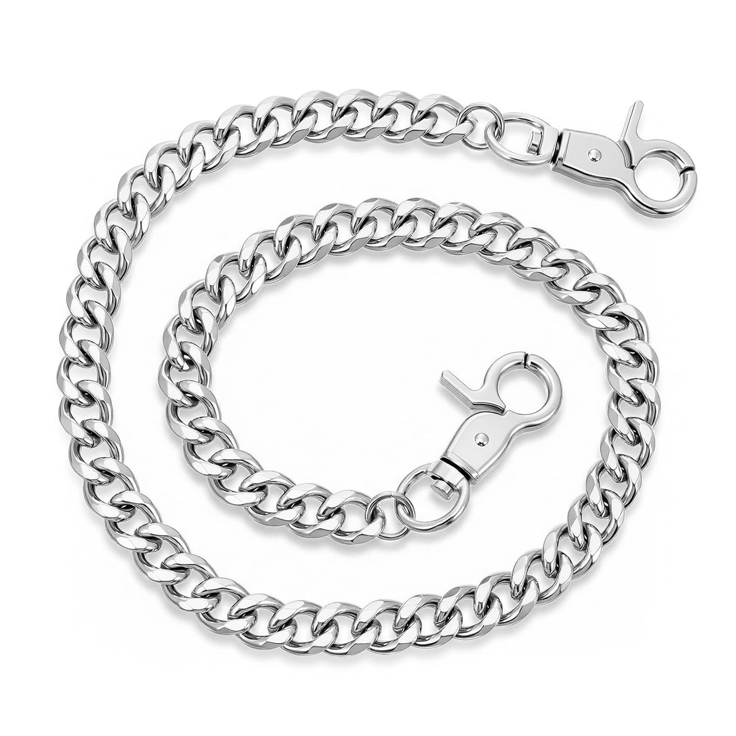 Pants Wallet Chain for Men Women Heavy Duty Pocket Keychains Silver Metal Wallet Chain Gothic Punk Goth Keyring Pant Chains Belt Trouser Keychain Hip Hop Trousers Accessory Clothing Accessories