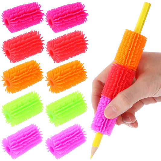 10 PCS Pencil Soft Grip for Kids Pencil Cushion Grip Reusable Squishy Grips for Pencils Handwriting Colorful Pencil Cushion Grips for Kindergarten Kids Adults Drawing Supplies