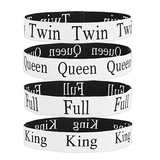 Tyqour 4Pcs Bed Sheet Organiser Bands Sheet Organizers and Storage Bands Label Bands Organizers for Pillow Case Duvet Quilt(Queen,King,Full,Twin)