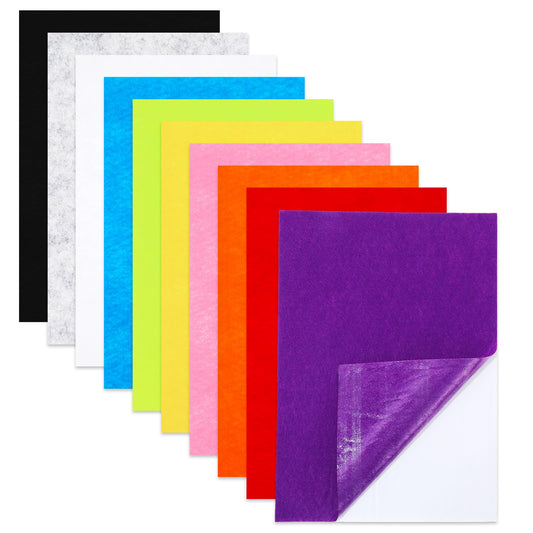 10 Pcs Self Adhesive Felt Sheets, Soft Felt Sheets with Adhesive Backing Colored Felt Fabric Sheets Sticky Felt Sheets for Crafts Art Projects and Sewing DIY Craft 10 Colors 11.61 X 8.27 Inches