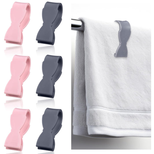 Tyqour 6pcs Towel Clips for Kitchen, Dish Towel Holder, Kitchen Towel Hanger Hook Rack, Towel Clamps Suitable for Fixing Towels on the Oven, Dishwasher, Stove Keeps Towel From Falling