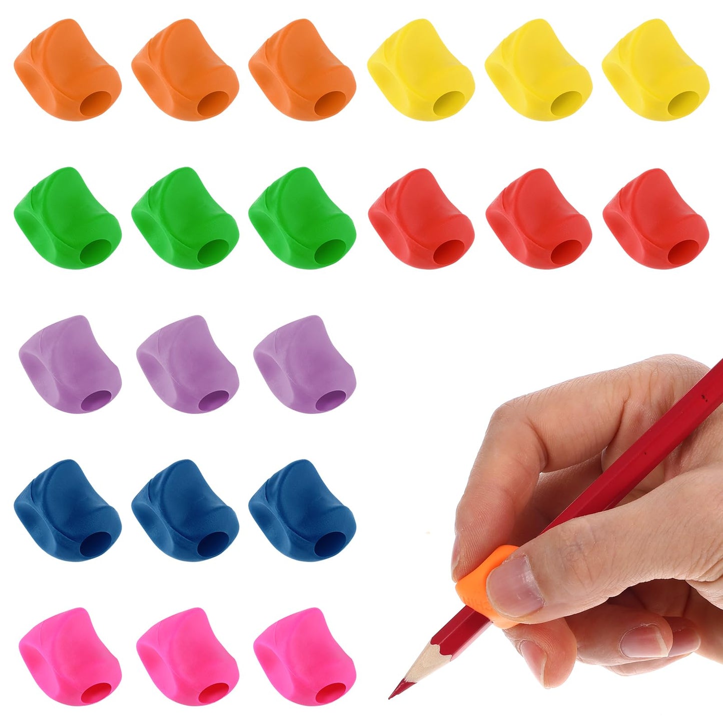 Xinjoduz 21 PCS Toddler Pencil Grippers for Kids Handwriting Pencil Cushion Grip Original Grippers Crossover Grip Occupational Therapy Holding Trainer for Kids Adults