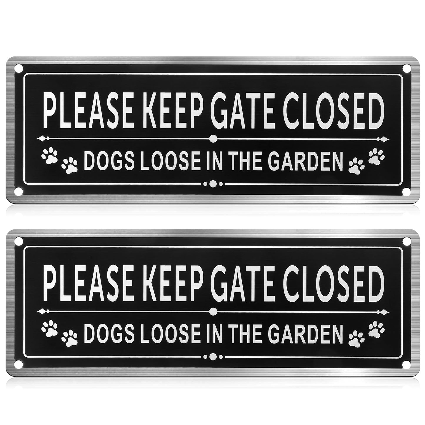 Chsoejuf 2 Pack Keep Door Closed Sign Metal Dog Sign for Fence Gate