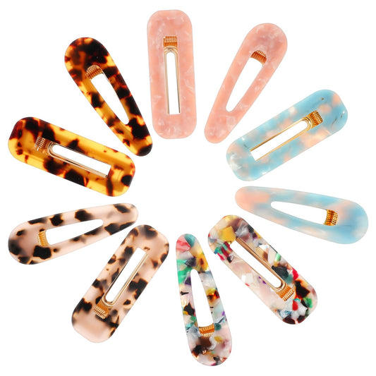 10 Pcs Resin Hair Clips Acrylic Resin Hair Barrettes Multicolor Fashion Geometric Hair Clips Snap Hair Clips for Women Geometric Alligator Hair Clip Set Sweet Headwear Hair Accessories for Women Girls