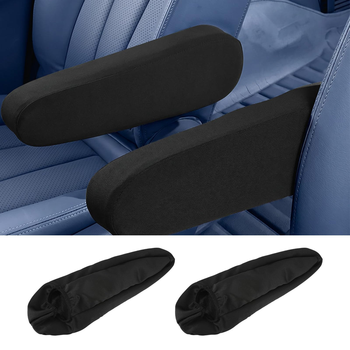 Chsoejuf 2 PCS Car Front Seat Armrest Covers, Soft Armrest Protectors