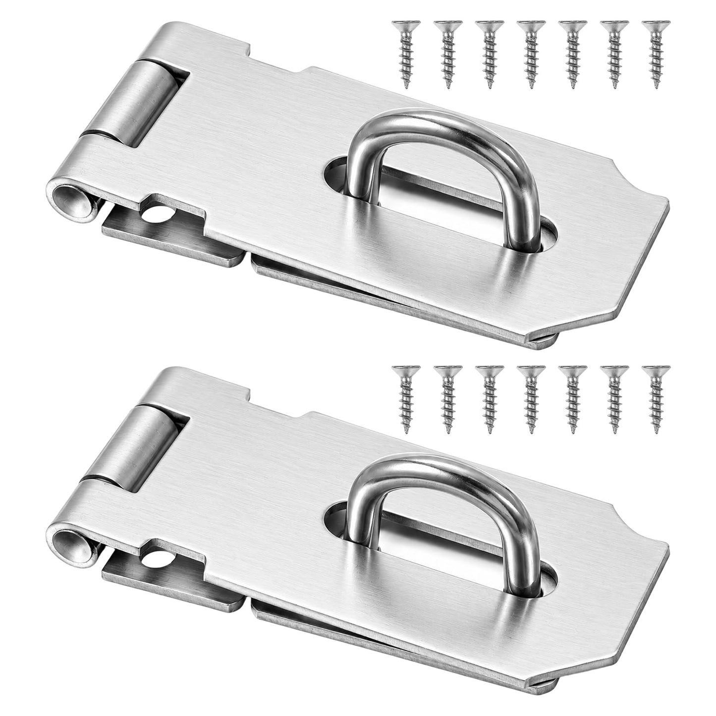 Chsoejuf 2PCS Safety Hasp Latch Lock 3 Inch Stainless Steel Padlock Latches