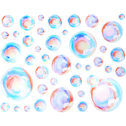 2 PCS Bubbles Wall Decal,Ocean Bathroom Decor, Colorful Bubbles Stickers Mermaid Decor Cutouts Ocean Bubble Stickers for Mermaid Baby Shower Kids Room Bathroom Wall