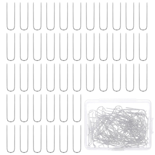 100 PCS Floral Craft U Pins, 0.9 Inch Wire Rings Mossing Pins Stainless Steel Multipurpose German Moss Pins Crafts Pins for Wreath Making and Floristry, Oasis Funeral Tributes and Floral Arrangements