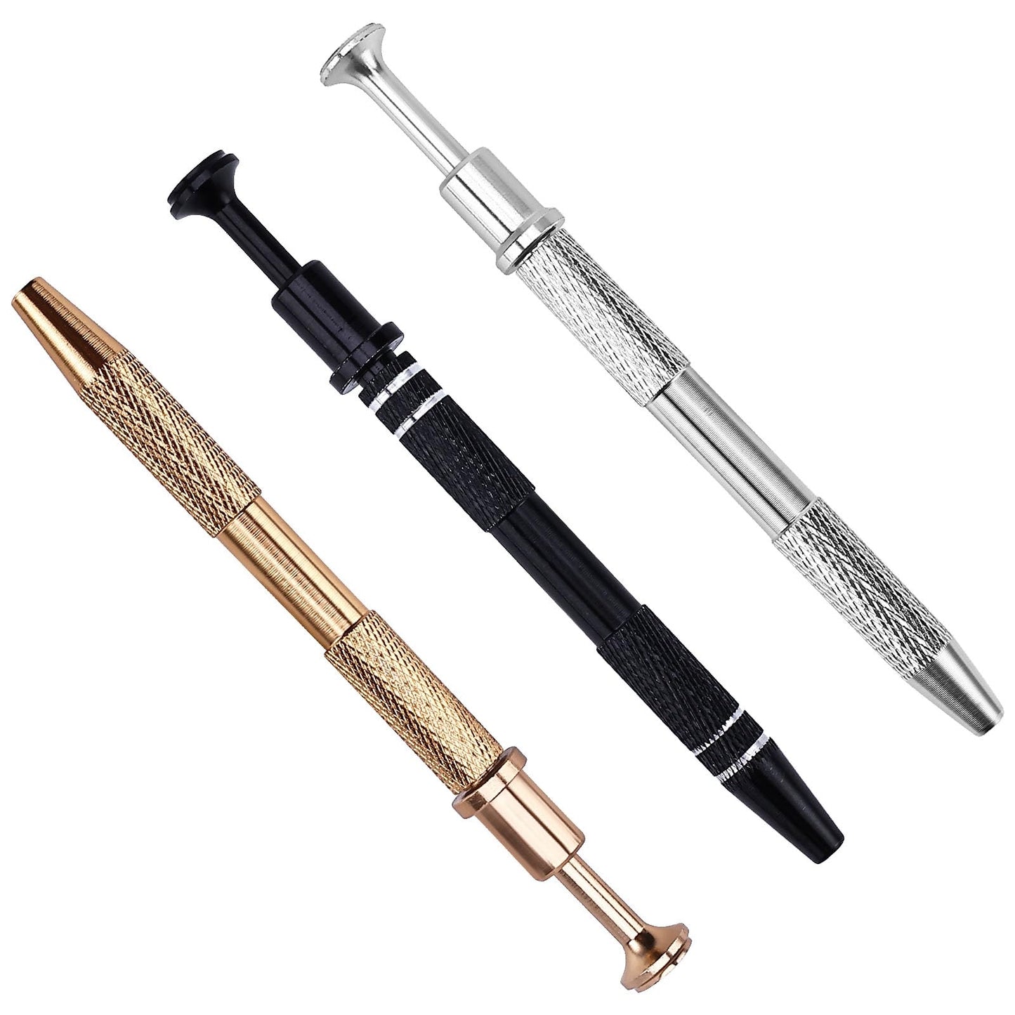 3 Pack Piercing Ball Grabber Tool Stainless Steel Jeweler'S Pick Up Tool 4-Claw Pick Up Tool for Small Parts Piercing Ball Screw On Tool for Tiny Objects Ic Chip Electronic Components