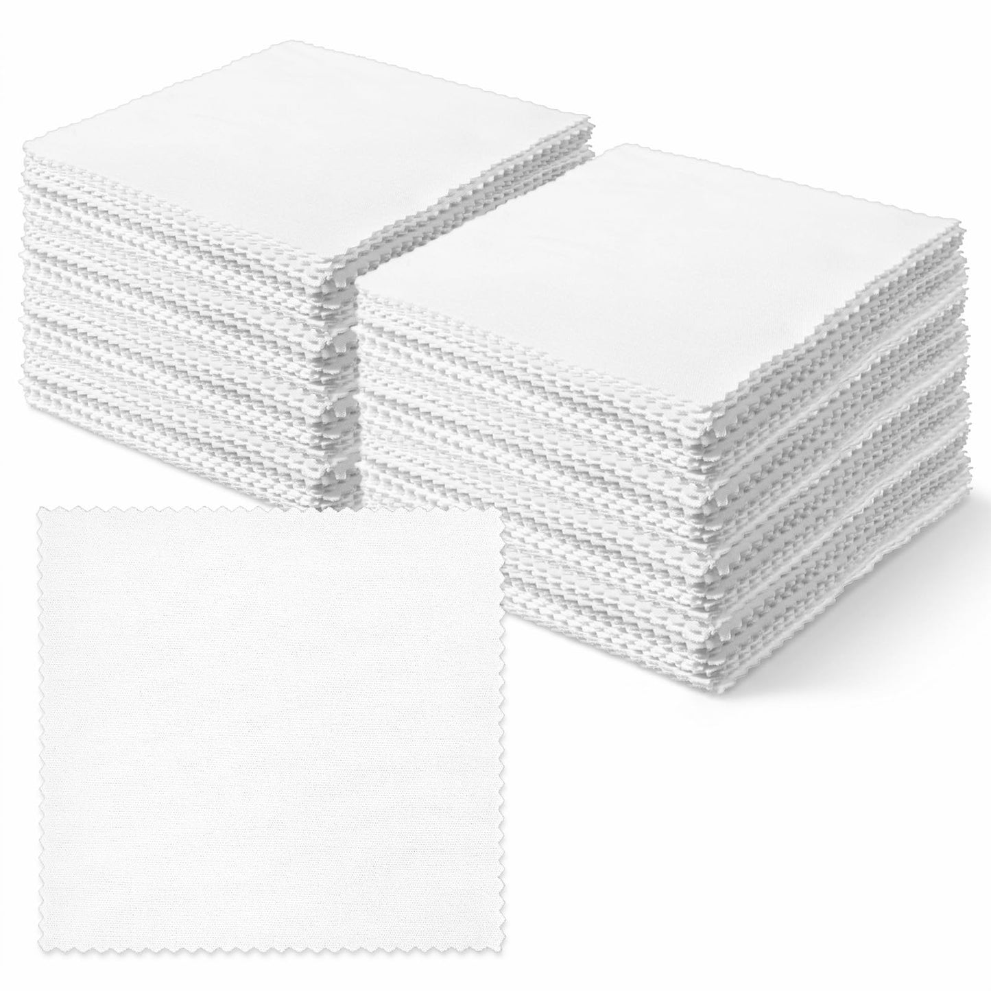 Xinjoduz 50 Pack Charm Packs for Quilting 5 Inch, Cotton Fabric Squares, Solids White Charm Pack Precut Fabric Squares for Jewelry Quilting Cleaning Polishing Cloth