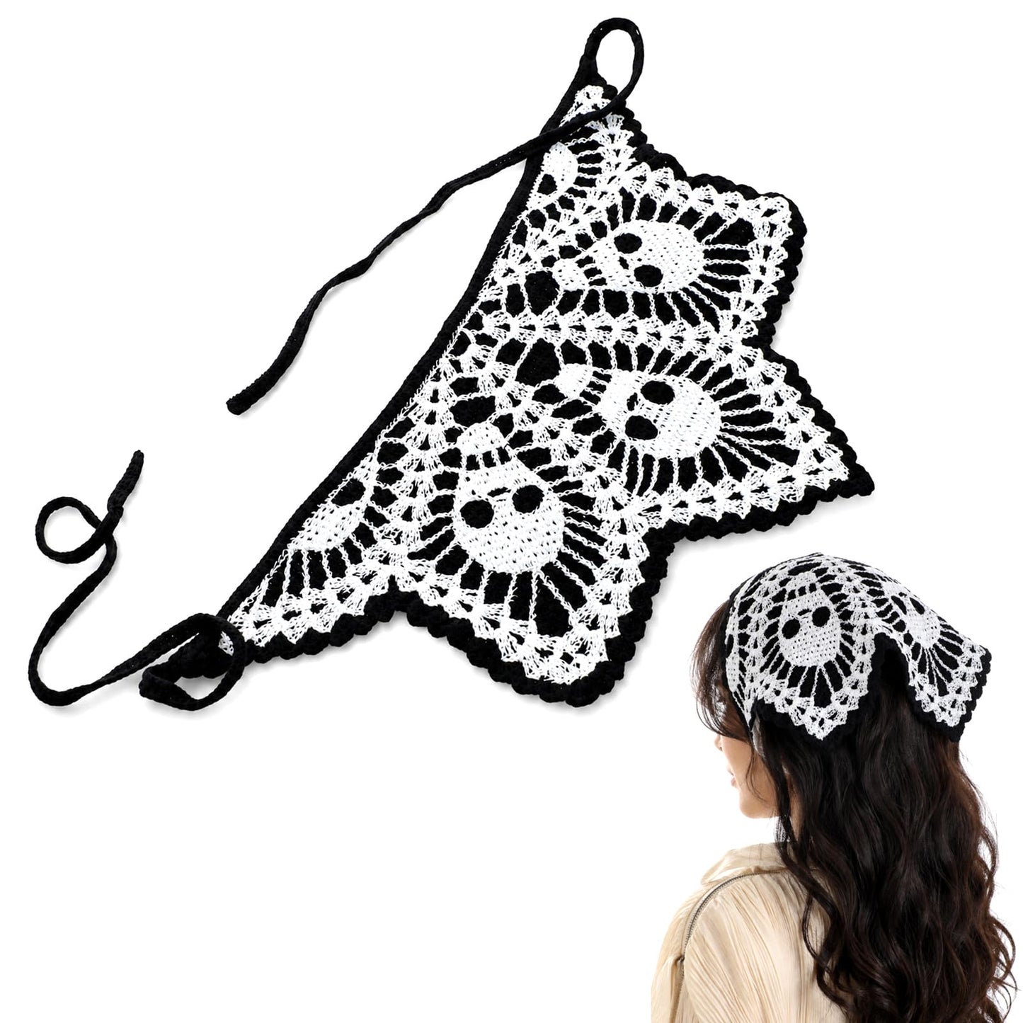 ZAHESIDS Crochet Bandanas Head Scarf for Women Crochet Hair Bandana