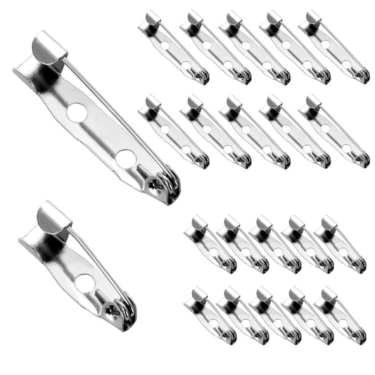100PCS Silver Bar Pins, Brooch Pins For Crafting Safety Catch Locking Pins Backs Locking Pins Back Bar Pins With Holes For Diy Crafts Badges Name Tags Jewelry Making Diy Accessories (15mm/25mm)