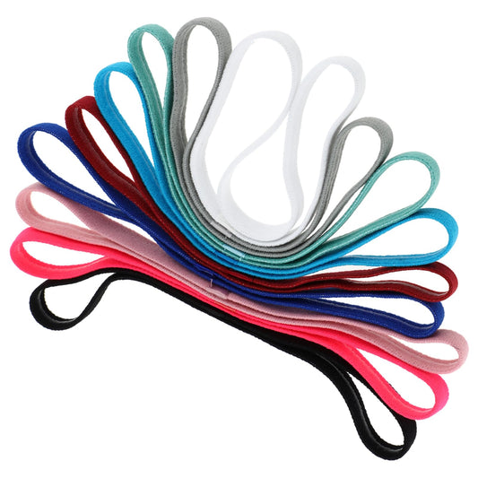 Ymapinc 9 Pieces Elastic Thin Headbands for Women Non Slip,Workout Sports Headbands,Sweat-Absorbent, Non-slip Silicone Headband, for Women, Men and Girls, 9 Colors