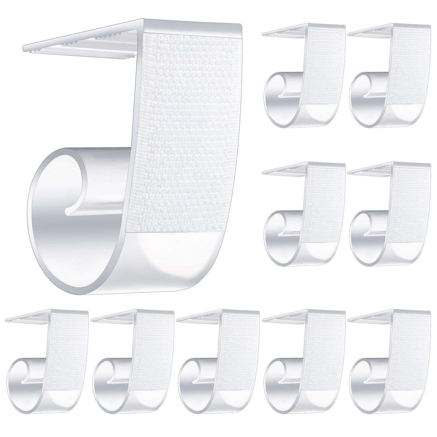 10 PCS Table Cloth Clips for Outside Table, Plastic Tablecloth Skirt Clamps Hook and Loop Tablecloth Holders Fasteners for 1.5-2 Inch Tables, Ideal for Indoor and Outdoor Party Events