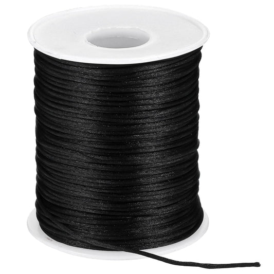 1 Roll 110 Yards Nylon Bracelets String Wind Chime String Black Nylon Twine Windows Roman Rollers Repair Braided Lift Shade Cord Replacement for DIY Crafts Chinese Knotting Gardening Plant