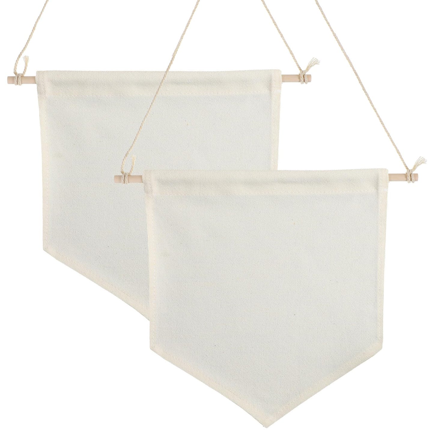 Matwsec 2 Pcs Fabric Blank Banner - Wall Hanging Brooch Jewelry Storage Holder, Earrings Necklace Enamel Pin Display, DIY Wall Decor for Indoors, Baby Shower, Wedding, Graduation (Beige White)