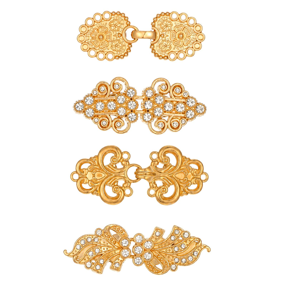 4 Piece Vintage Sweater Swirl Cape Cloak Clips Sweater Clips(Gold,gold)