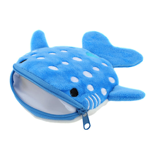 1 Pcs Shark Coin Purse, Mabor Plush Coin Pouch Cute Small Kawaii Wallet with Zipper Keychain Small Embroidered Funny Sea Cartoon Animal Change Purse for Women