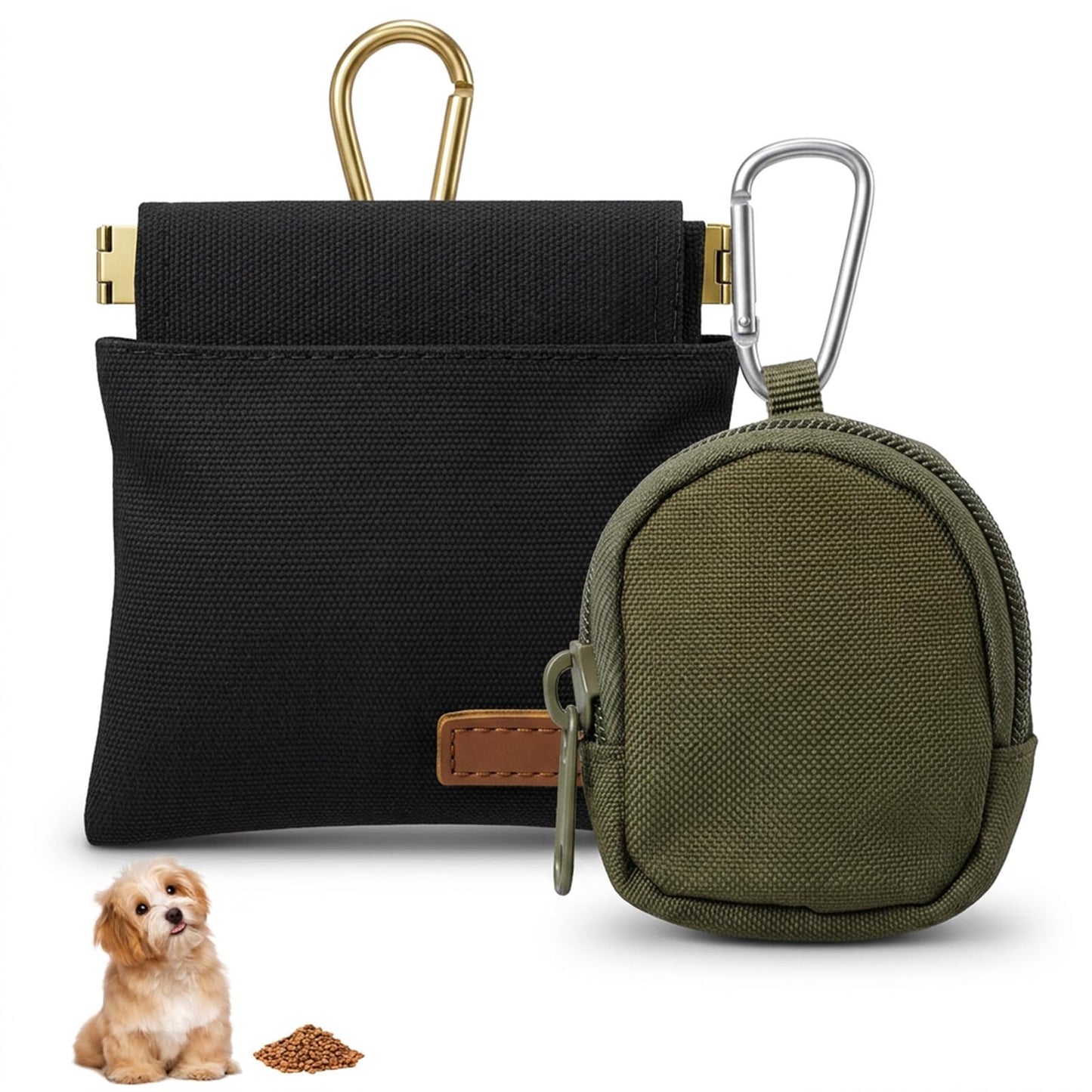 Chsoejuf 2PC Fanny Pack Dog Training Treat Pouch Portable Small Pocket Size