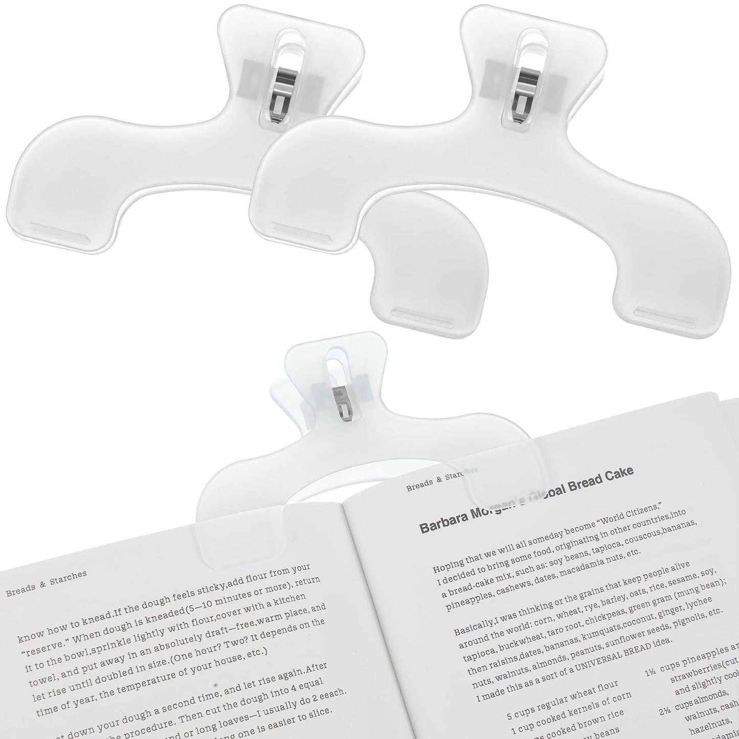 2Pcs Transparent Book Page Holder for Reading, Book Clip, Books Opener Holder Convenient for Reading Teaching and Fixing Manuscripts Music Books, Page Marker Clips Suitable for Teacher Clerk