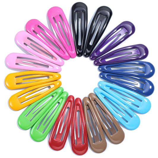 20 Pcs Flat Hair Clips Hair Barrettes For Women Metal Snap Water Drop Non Slip Heavy Coated Metal Accessory Mixed Color For Thick And Thin Fine Hairstyle Makeup Accessories