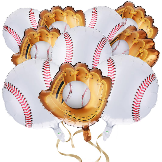 10 PCS Baseball Party Decorations Glove Balloons Sports Baseball Balloons Foil Balloons Baseball Glove Foil Mylar Balloon for Baseball Themed Party Balloons Decor Supplies Party Supplies