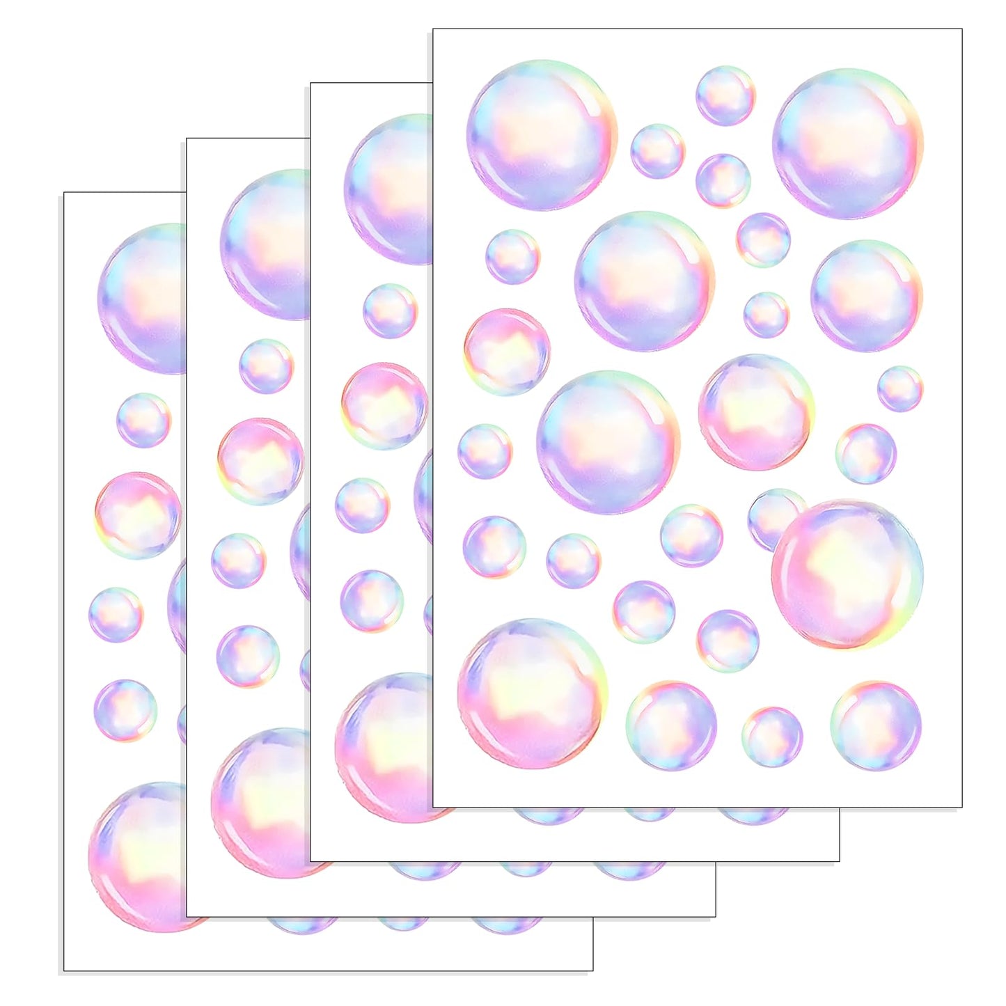 Ymapinc 4 Sheets Pink Ocean Bubble Wall Decals, 12x8inch Bathroom Wall Stickers, Sea Themed Birthday Party Decorations for Room Mermaid Theme